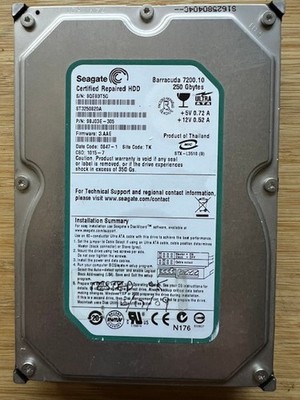 Seagate Barracuda 7200.10 250GB ST3250820A 7200RPM IDE/PATA 3.5'' Hard Drive