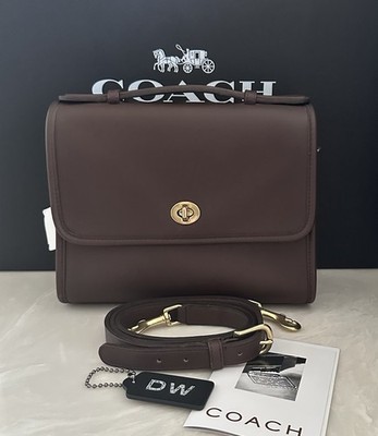 NWT COACH VINTAGE MAHOGANY BROWN LEATHER COURT SATCHEL CROSSBODY
