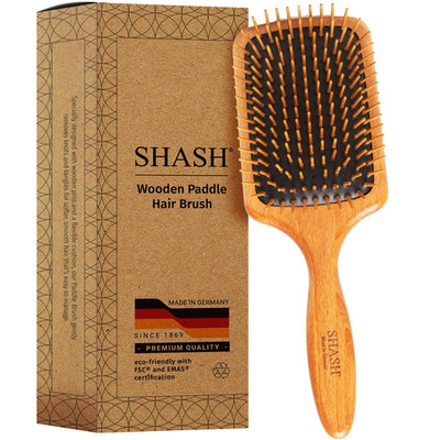 since 1869 Made in Germany Wooden Paddle Brush - Gently Detangles, Styles, Condi