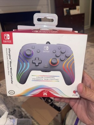 PDP Afterglow  Wave Wired LED Controller for Nintendo Switch - Grey Free Ship
