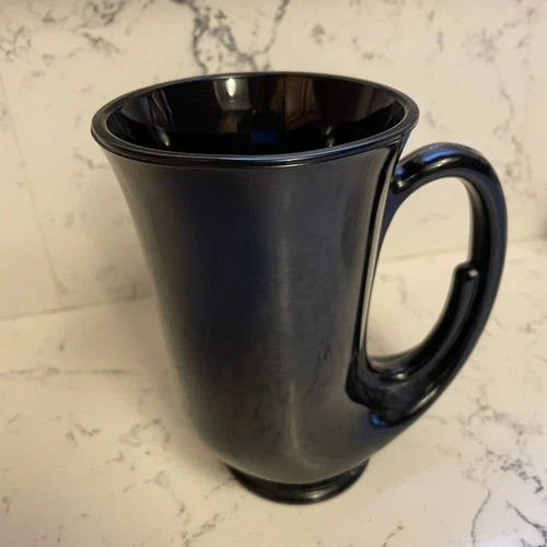 Black Horn Mug - Tiara by Indiana Glass Hunter Vintage Single One Coffee Tea
