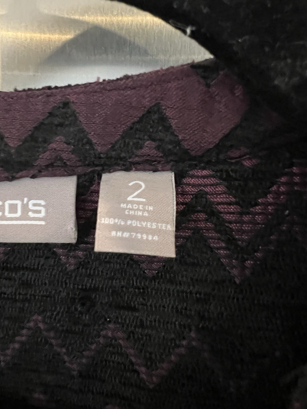 Chicos Multicolor Chevron Design Jacket Medium Le… - image 2