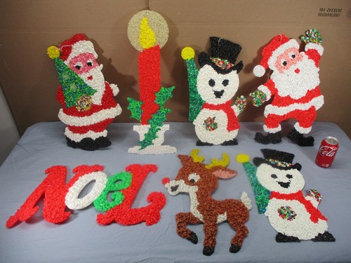 7  Vintage Melted Popcorn Plastic Christmas Decorations Lot    (C) - Picture 1 of 11