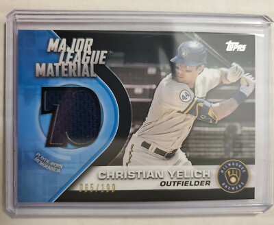 Christian Yelich 2021 Topps Update Major League Material Black Parallel 65/199