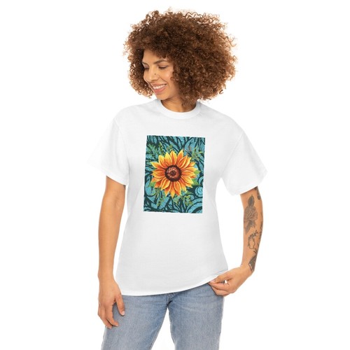 Sunflower, floral, Unisex Heavy Cotton Tee, Graphic t-shirt - Bild 5 von 7