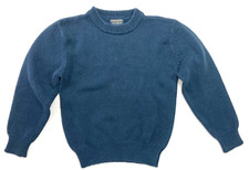 BROOKS BROTHERS BOY'S BLUE COTTON KNIT SWEATER, SIZE S 8-10 