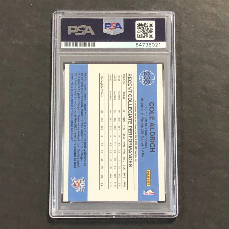 2010-11 Donruss Rated Rookie #238 Cole Aldrich Signed Card AUTO PSA Slabbed RC T - Image 2 of 2