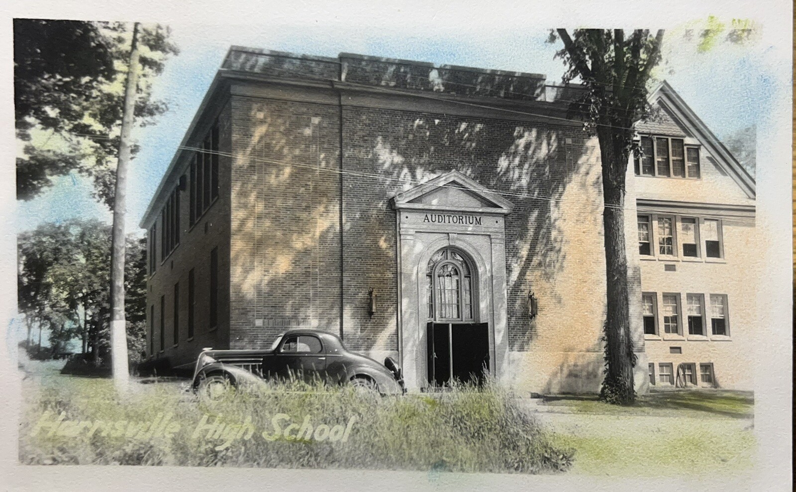 1940s Harrisville NY New York High School RPPC Postcard Original