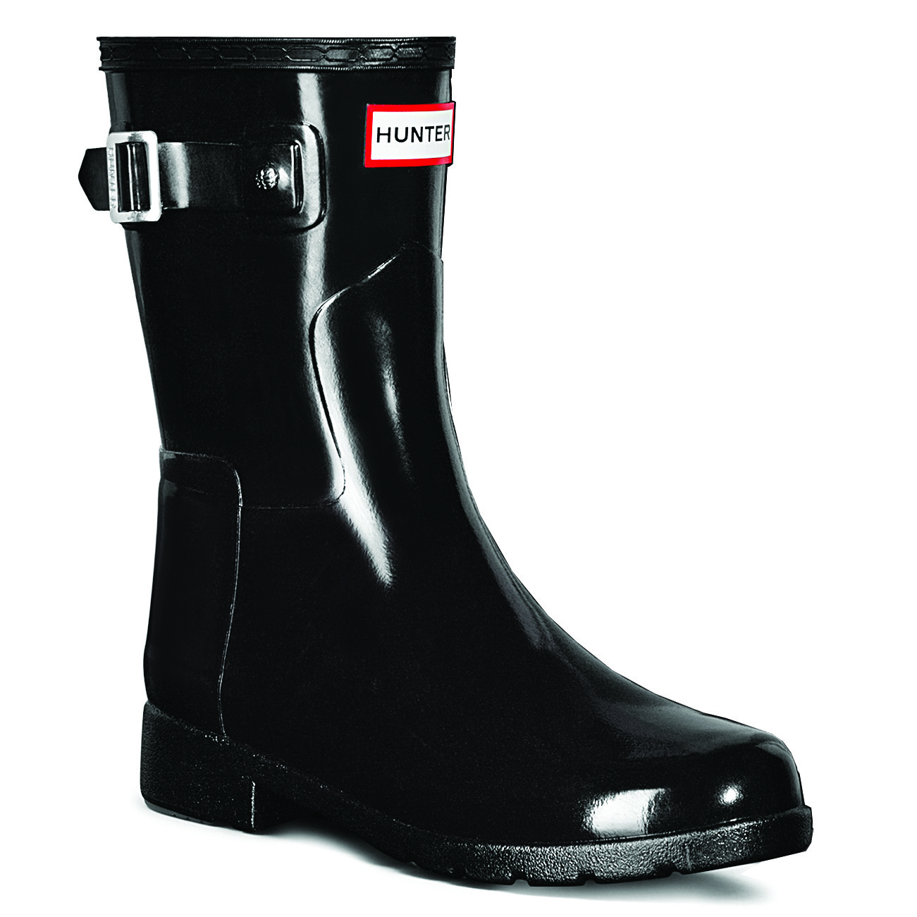 hunter short refined back strap rain boots
