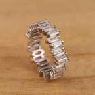 3Ct Baguette Lab-Created Diamond Full Eternity Band Ring 14k White Gold Plated