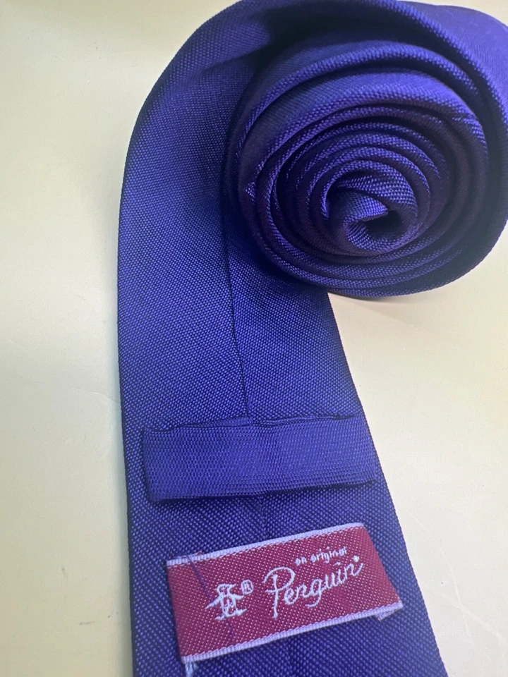 The Original Penguin Purple Skinny Tie 58" x 2.75" - Image 4 of 4