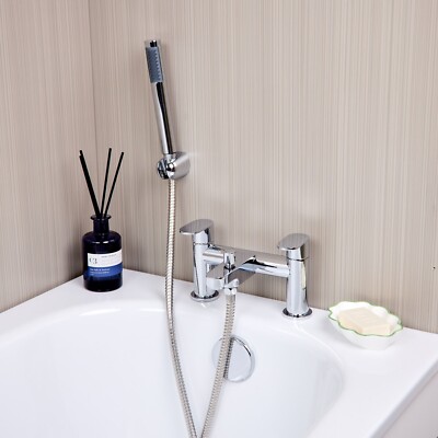 Flode Roxen | Bad Dusche Mischbatterie | inkl. Mobilteil und Halter | Chrom