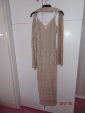 VINTAGE EVENING DRESS BEIGE LACE REDUCED 95%