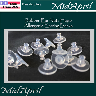 50X Ear Post Nuts Rubber Earring Backs Stoppers Jewelry Findings Silver/Golden 50X Ear Post Nuts Rubber Earring Backs Stoppers Jewelry Findings Silver/Golden