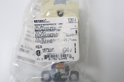 QTY 24 - Bryant 5261-I Isolated Ground Receptacle 15A 125V 3W 2P NO MOUNT SCREWS - Picture 4 of 4