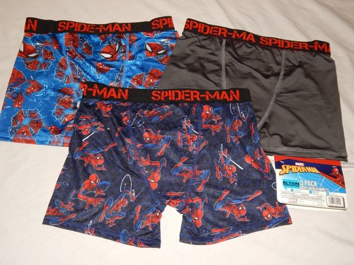 Spiderman Underwear Boys Large 10 Boxer Briefs NEW Compression Wicking Shorts - Picture 3 of 12
