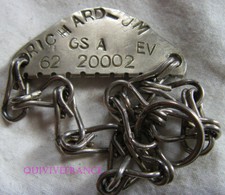 PID090 - Targhetta Identità Dog Tag Impegnato Volontario 1962 Guerra D'Algeria