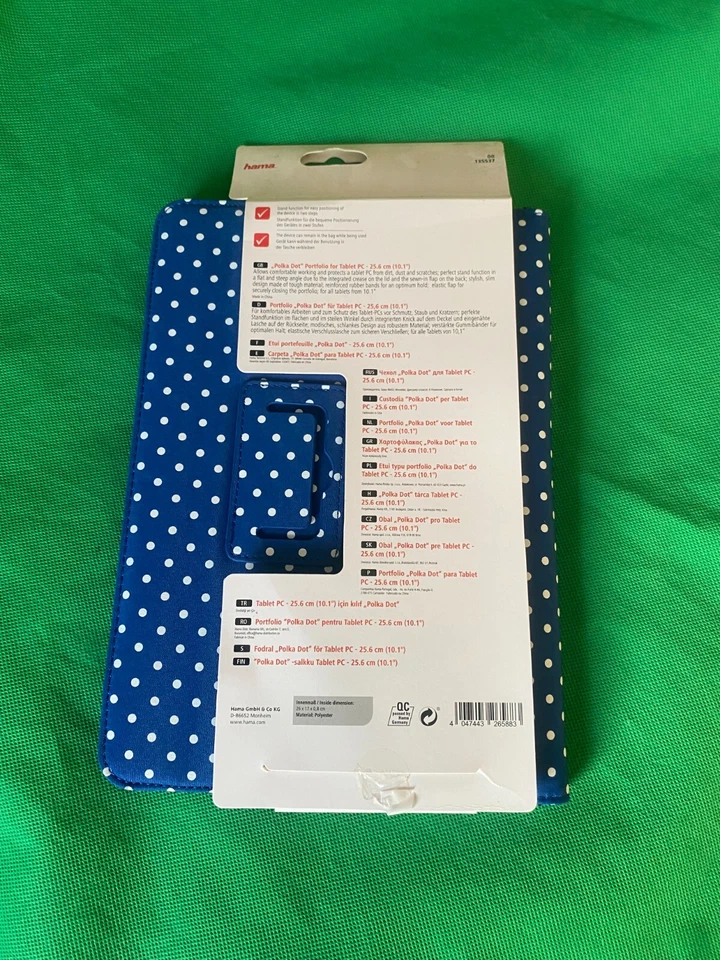 Hama eReader upto 10.1" Portfolio Protective Case standing Tablet PC Tab Polka - Image 4 of 4