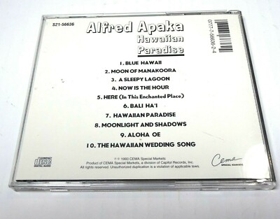 Alfred Apaka Hawaiian Paradise Music CD | eBay