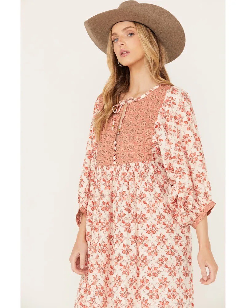 knee length dresses for ladies Free People Hazy Maisy Dress Forest Combo main image 0