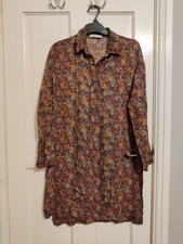 MNG SUIT MANGO paisley mock wrap pleated dress long - XS - Red, Orange,Green