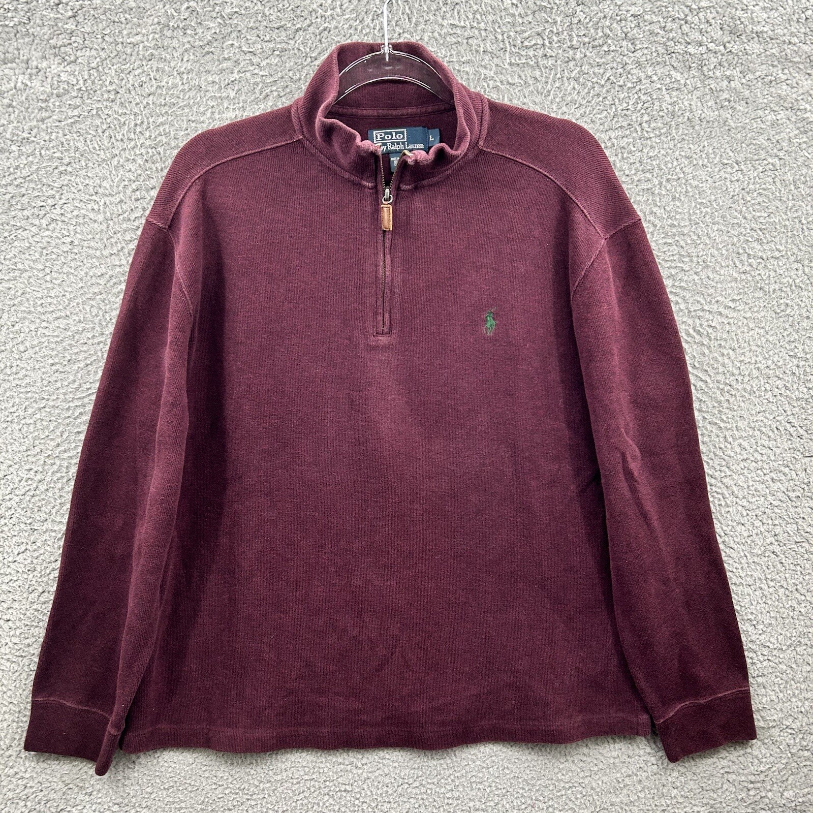 Maglione polo Ralph Lauren adulto grande marrone pony pony esterno uomo