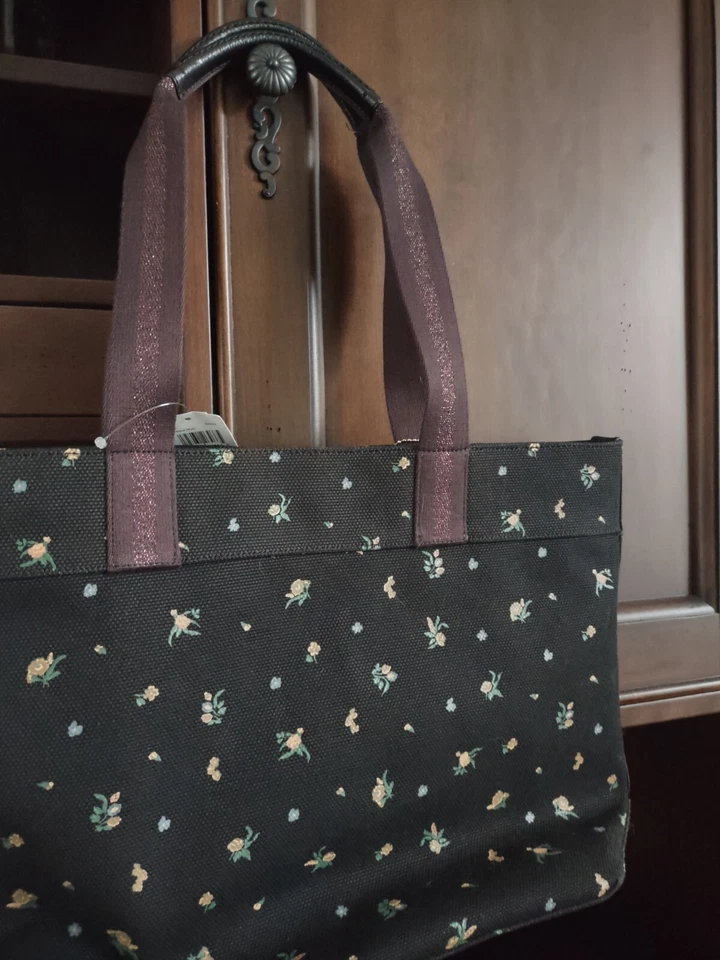 NWT Coach Peanuts Snoopy Woodstock Fab Tote Black Floral Apple 6172 NEW  RARE!! - Image 2 of 4