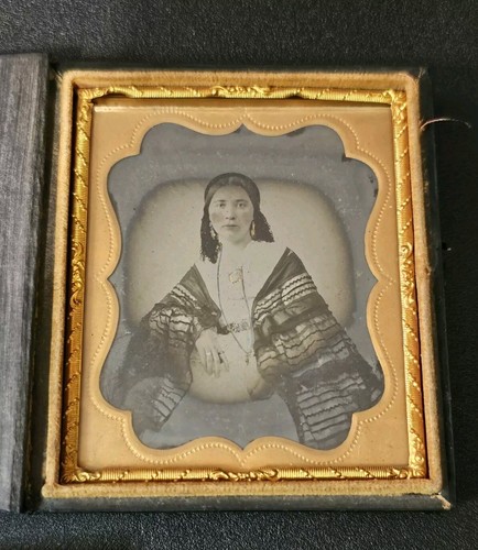 6 Sixth Plate Cased Antique Ambrotype Portraits 19th Century Victorian Women - Picture 12 of 19