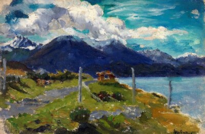 Dream-art Oil painting Mount-Olivia-and-Five-Brothers-Beagle-Channel-Harbor-of-U