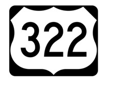3" us route 322 highway bumper sticker decal usa made