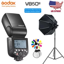 US Godox V850III 2.4G Camera Speedlite Flash+65cm / 90cm Foldable Softbox Stand