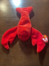 TY Beanie Baby Pinchers the Lobster 1993. PVC pellets RETIRED Rare/ Errors