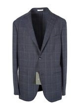 Boglioli K Jacket Blue Checked Suit Size 52 / 42R U.S. New With Tags