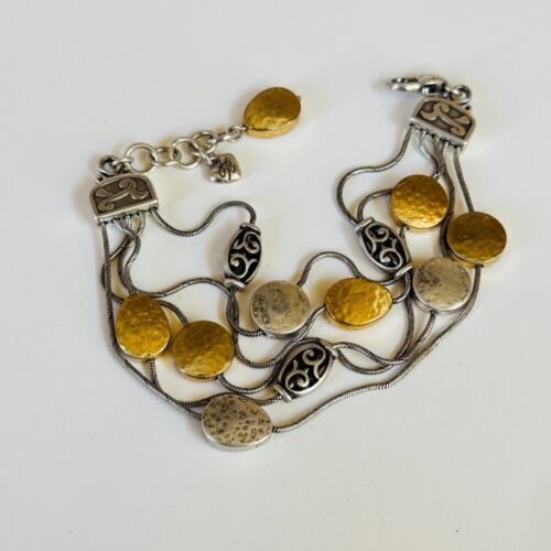 Brighton Mediterranean Bracelet Signed gold Silver Plated multi metal chain - Picture 2 of 4