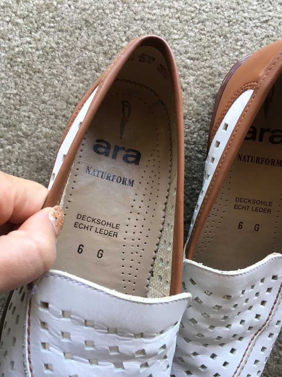 Ara Naturform Echt Leder | Womens Shoes | White and Brown Size 6 RRP$229 | eBay