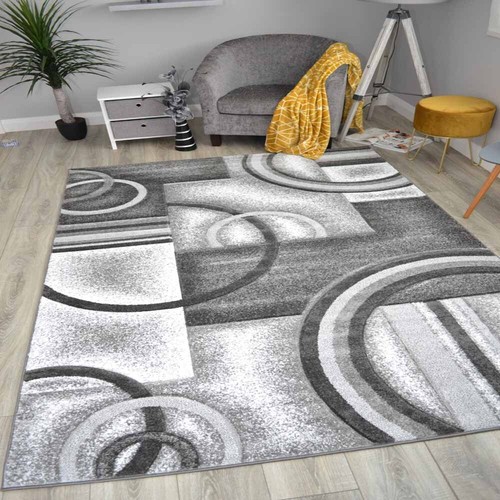 Large Grey Rugs For Sitting Living Room Thick Silver Modern Bedroom Lounge Rug - 第 1/10 張圖片