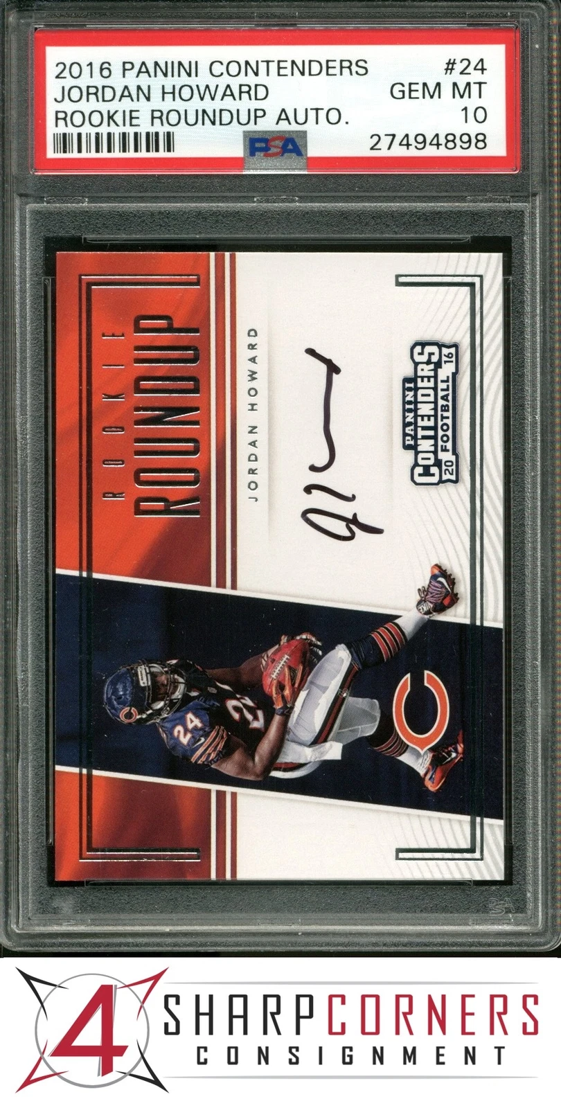Jordan Howard Panini Contenders Rookie Roundup Autographs #24 Base