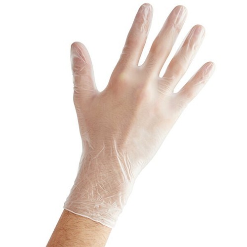 Noble Products Powder-Free Disposable Clear Vinyl Gloves - Large - 100/Case - Picture 2 of 3