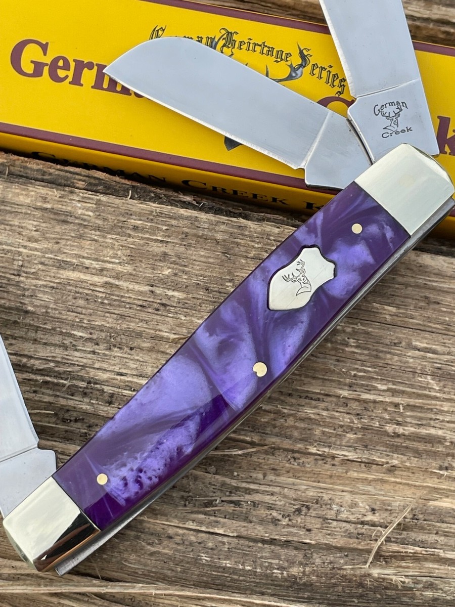 GERMAN CREEK *d PLUM PURPLE SYNTHETIC 75 STOCKMAN KNIFE KNIVES | eBay