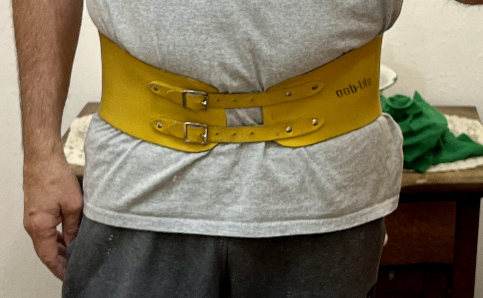 Vintage SkiDoo Snowmobile Rare Racing Kidney Leather Belt Yellow 30ish eBay