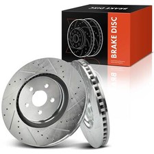 2Pcs 345 mm Front Drilled Brake Rotors for Ford Edge 2015-2022 Fusion Lincoln