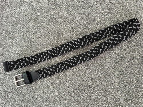 Cat & Jack Kids Boys Webbed Woven Adjustable Belt Size Large Black & Gray Fabric - Picture 2 of 7
