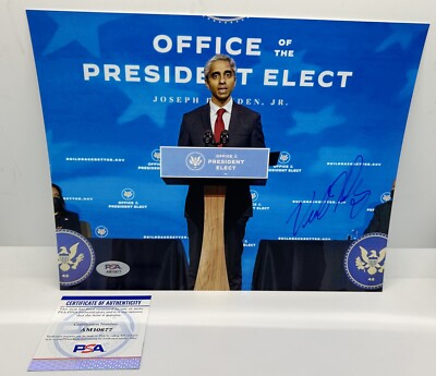 Vivek Murthy Signed 8x10 Photo US Attorney General Auto Biden PSA DNA COA