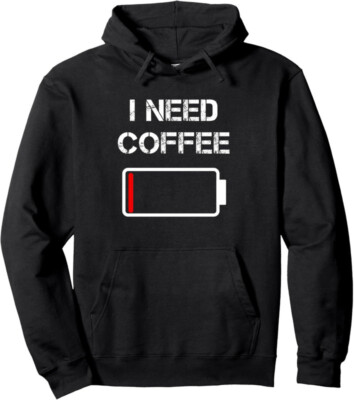 I Need Coffee Humor Coffee Cups Battery Beans Coffee Unisex Hooded Sweatshirt