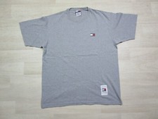 Vintage 1990's Tommy Hilfiger T Shirt (L) Small Flag Logo Essentials USA Made