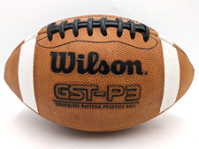 Wilson GST-P3 Collegiate Pattern Practice Football Ball Leather USA Holds Air