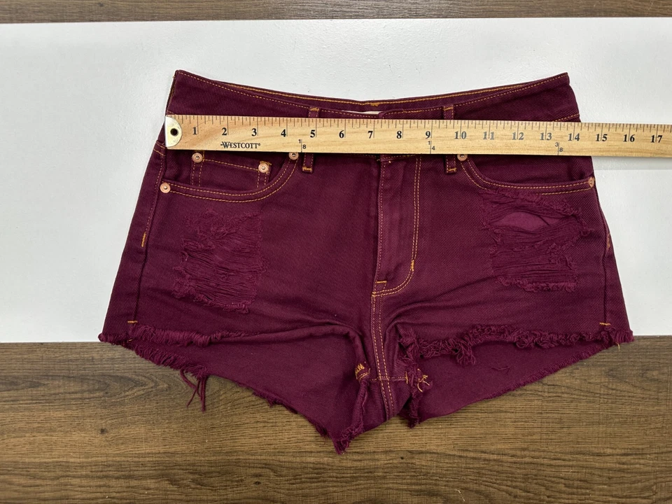 Bullhead женщин размер 3 темно-бордовый срез шорты высоты джинсовой ткани Jean - Изображение 2 из 4
