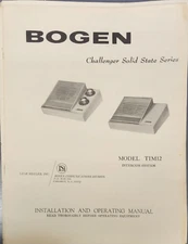 Bogen - TIM12 Intercom System Service Information and Schematic