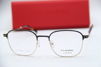 NEW MOREL 1880 0129M GD08 BLK SILVER AUTHENTIC DESIGNER EYEGLASSES W/CASE 51-20