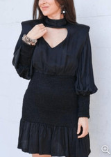 Farm Rio Black Heart Neckline Mini Dress in Black NWOT Size Small